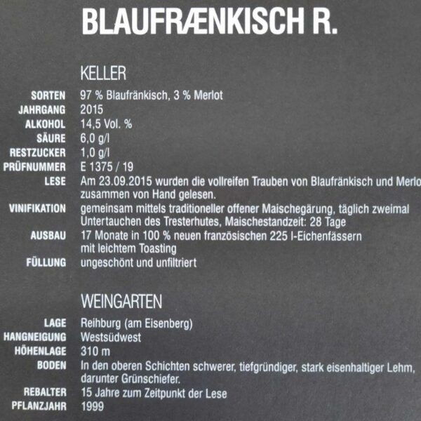 Krutzler & Herget, Blaufränkisch R. Information