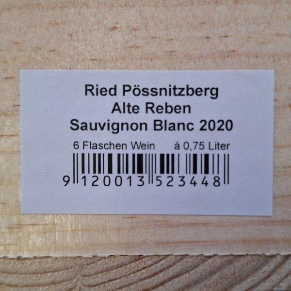 Sabathi, Sauvignon Blanc Ried Pössnitzberg Alte Reben 2020, einzeln oder in 6er-OHK 0,75 l – Bild 2