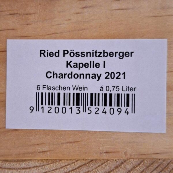 Sabathi, Chardonnay Ried Pössnitzberger Kapelle I 2021, einzeln oder in 6er-OHK 0,75 l – Bild 2