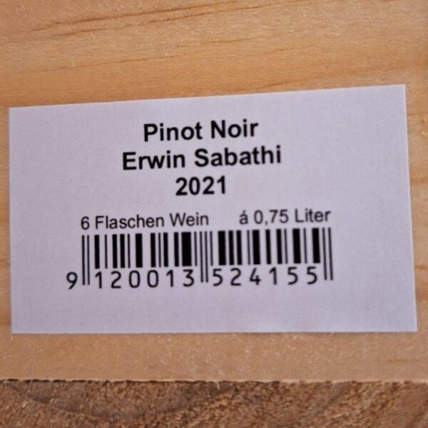 Sabathi, Pinot Noir Erwin Sabathi 2021, einzeln oder in 6er-OHK 0,75 l – Bild 2